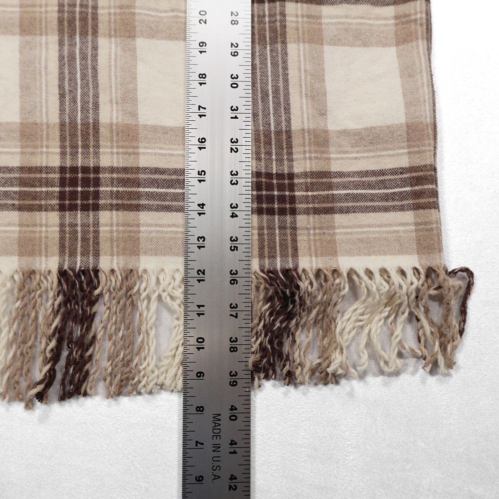 NWT POLO RALPH LAUREN Women's Size 2 Brown Plaid Flannel Fringe Trim Shirt Dress - Picture 8 of 8